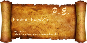 Pacher Eugén névjegykártya